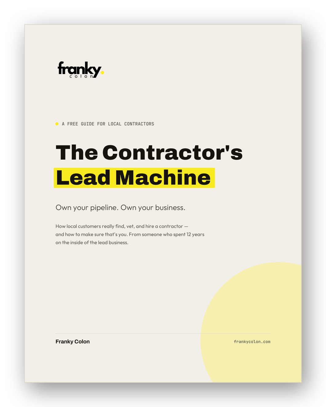 The Contractor's Lead Machine — free guide cover