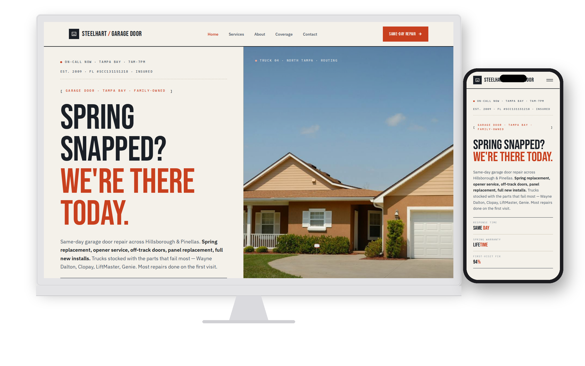 Steelhart Garage Door demo site hero