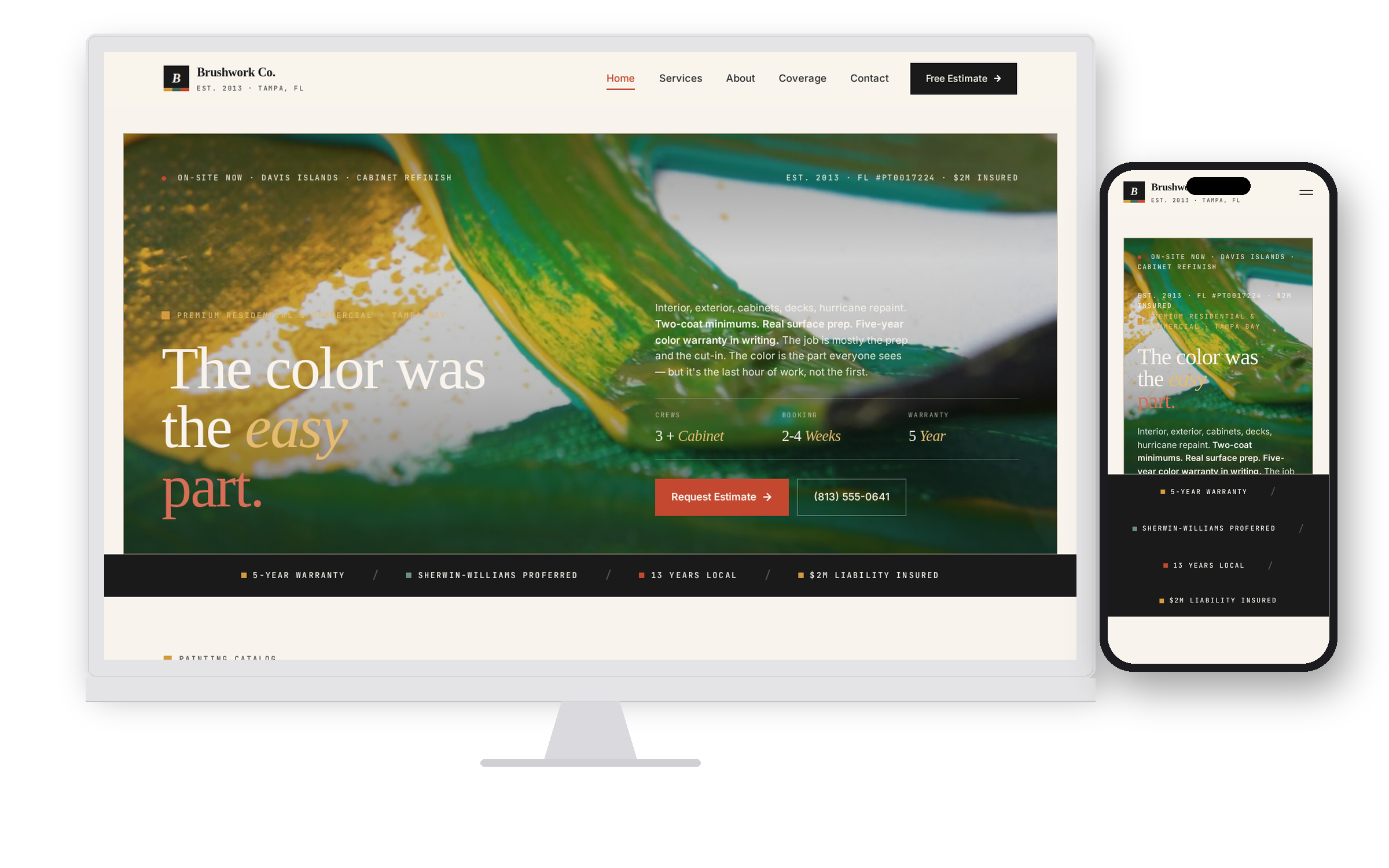 Brushwork Co. Painting demo site hero