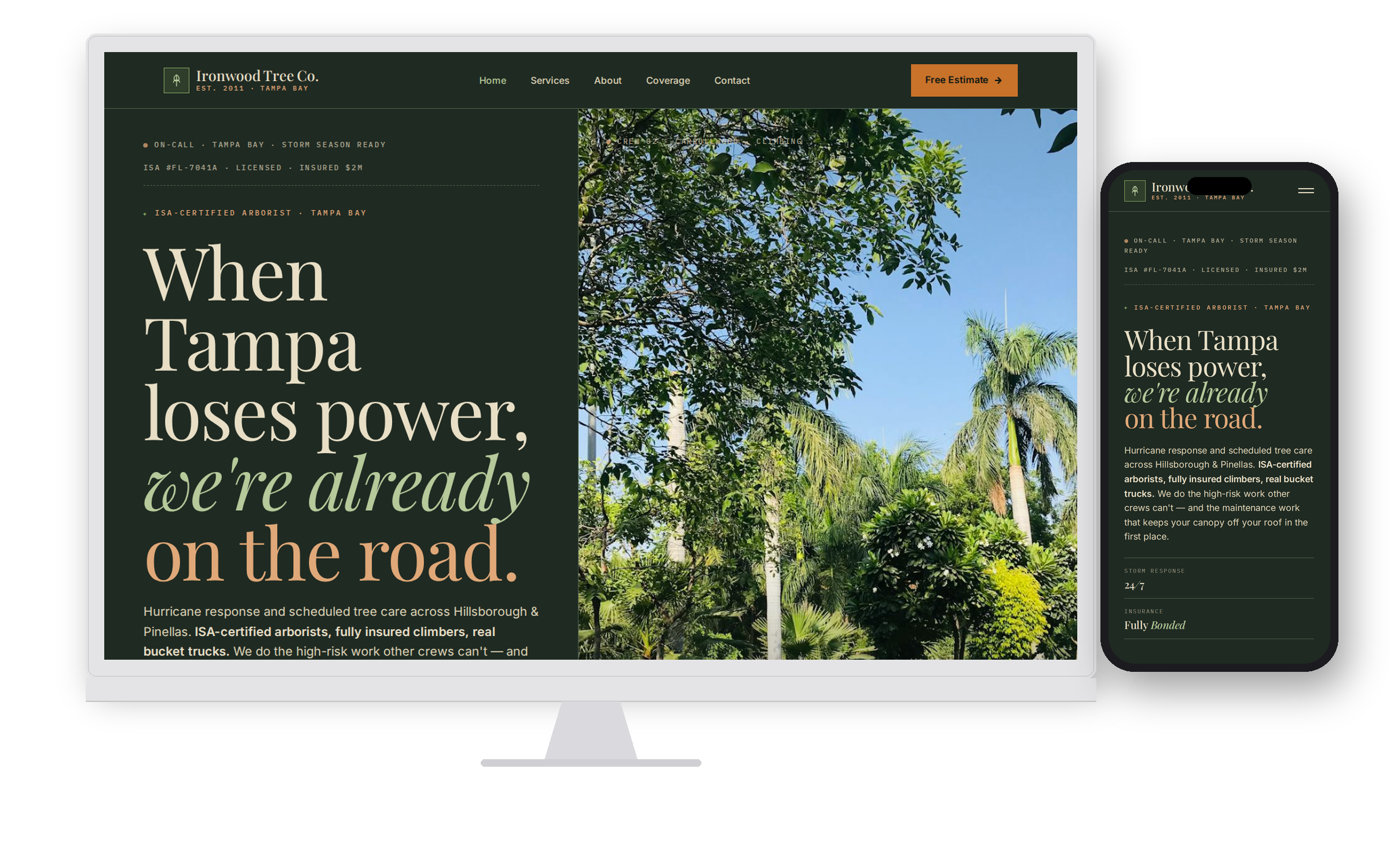 Ironwood Tree Co. demo site hero